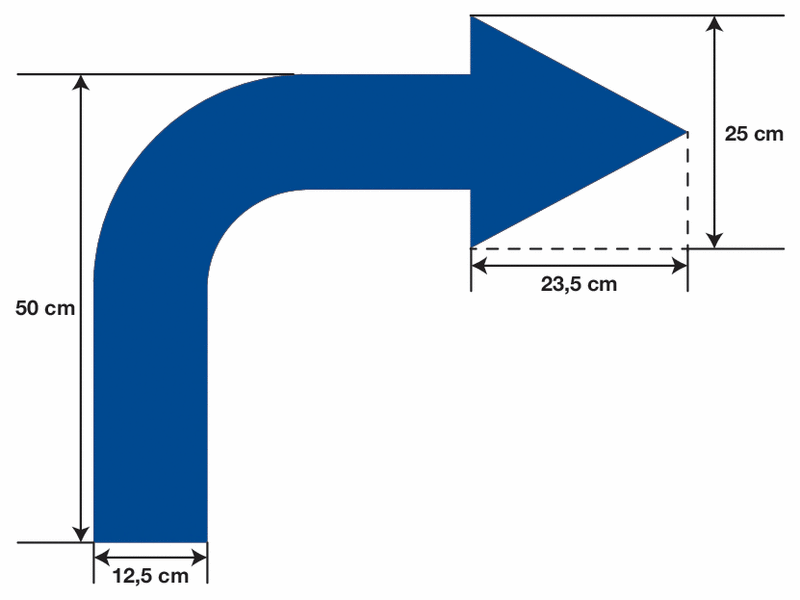 VSafety 74013BF-R'One Way/Freccia Destra' Segnale orizzontale 400 mm x