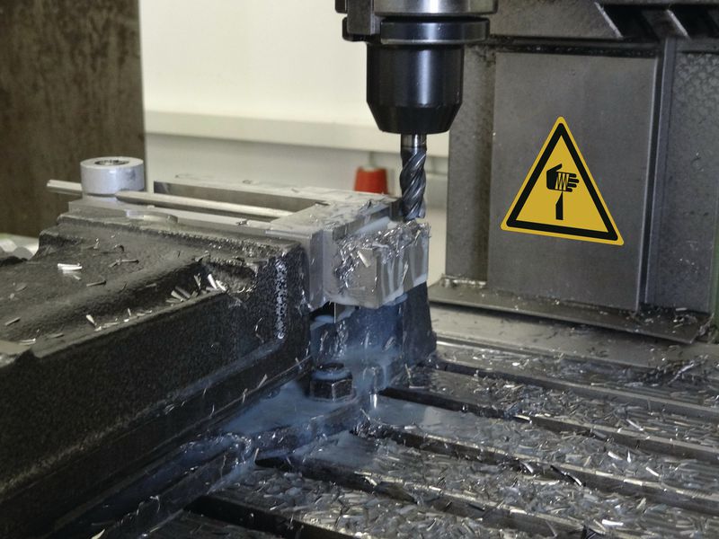 2 Adesivi Segnaletica Sicurezza ISO 7010 Pericolo Di Taglio, Vinile, Marca GERMAN TAPE