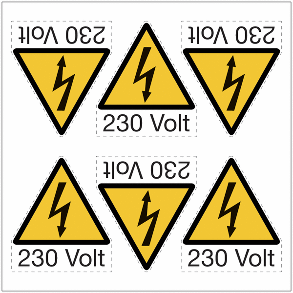 Adesivi per uso elettrico in PVC - 230 Volt