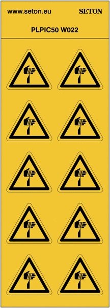 Panneaux danger pour les mains et risque de blessures | Seton