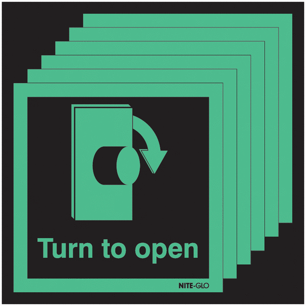 VSafety Glow In The Dark Push Bar To Open Door Sign 600mm X 200mm Self Adhesive Vinyl 1087880815