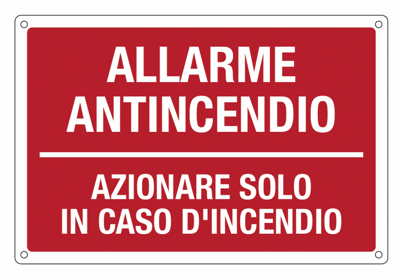 INDIGOS UG Cartello Sicurezza Antincendio In Alluminio Dibond 29,70x10,50 Cm – Per Hotel, Azienda, Casa