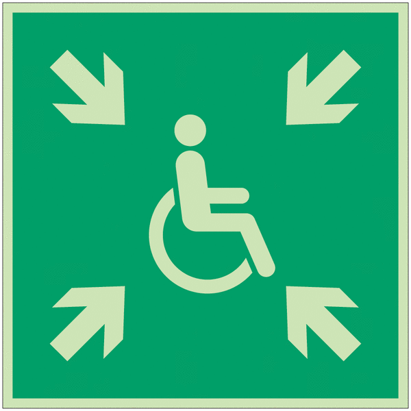 VSafety Cartello Disabile 200x200 Mm – Adesivo Verde Con Simbolo ISO Per Accessibilità