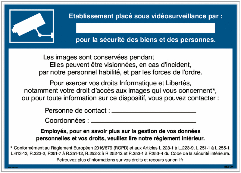 Panneau Vidéo Surveillance 25x18cm Aluminium - Protection UV, Pré-percé Pour Montage Facile