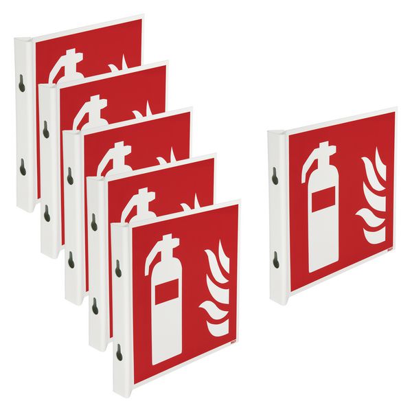 6 Cartelli Per Estintore Autoadesivi 15x15 Cm – PVC Luminoso Per Interni/Esterni