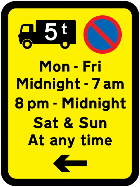 Traffic Signs - No 5 Tonne Vehicles Waiting | Seton