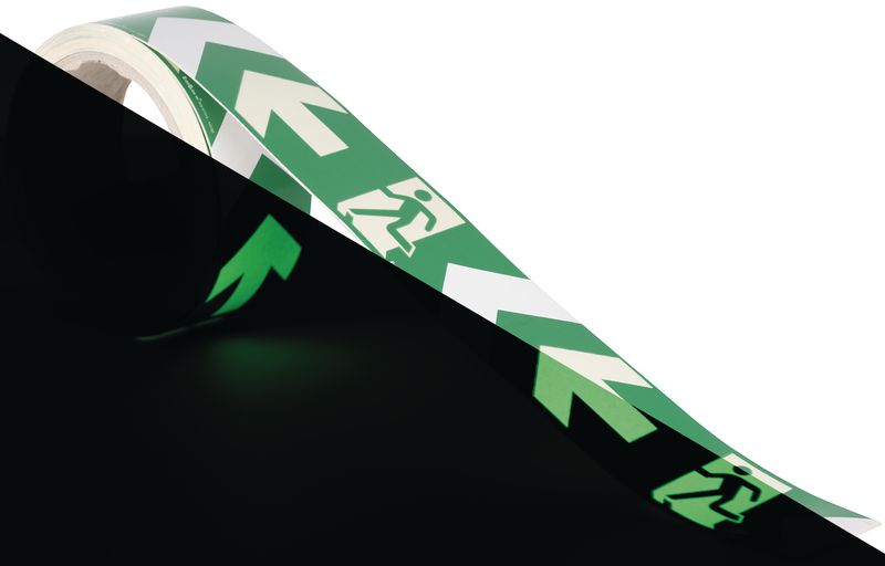 Segnale di evacuazione freccia 16x16cm verde rd13107 b13100