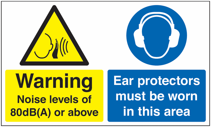 80Db Noise Warning/Ear Protectors Multi-Message Signs | Seton
