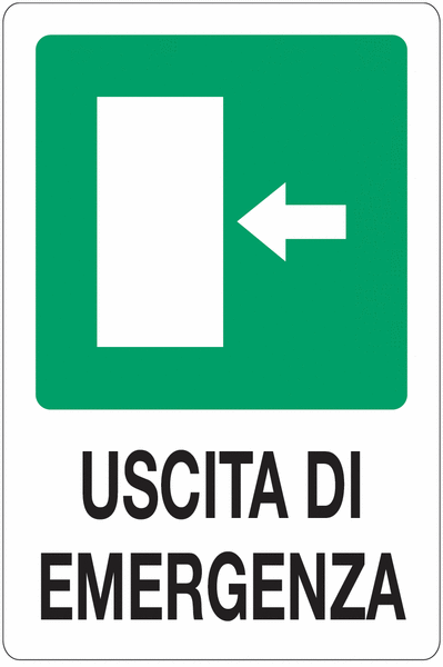 Cartello 'uscita di emergenza a sinistra' - SEG 715101
