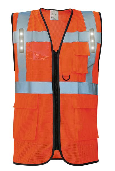 ABUS Lumino ABUS Gilet Alta Visibilità Lumino Reflex - Gilet Sicurezza Giallo Per Adulti, Taglia XL, Con Cerniera Gilet Sicurezza Riflettente