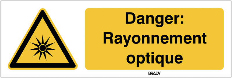 Pictogramme rayonnement optique - Tous nos produits | Seton