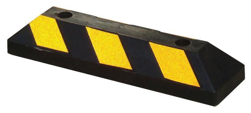 AUA Signalétique - Butée De Roues Parking Jaune/Noir | Pack De 2 | Composite Recyclé | 55x15x10cm | Avec Fixations