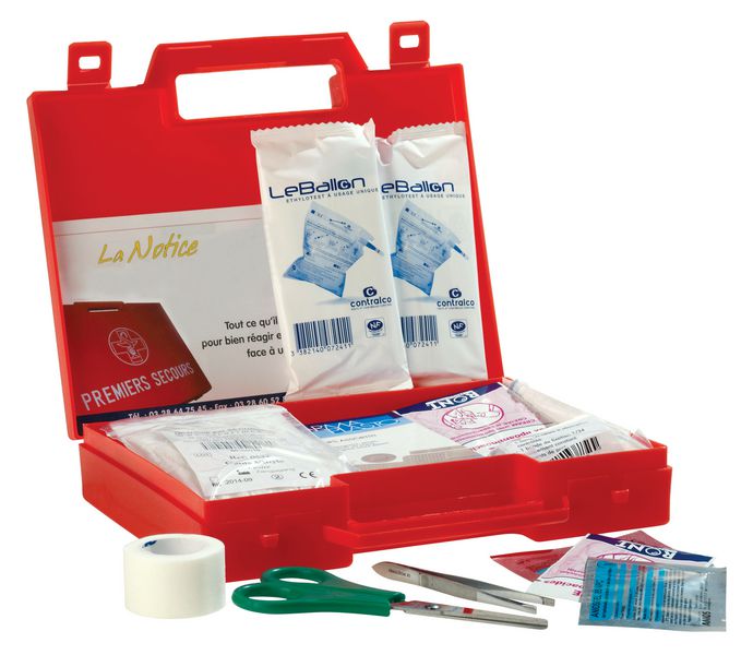 Cartrend Trousse De Premiers Secours DIN 13164 Rouge - Kit Complet Voiture Avec Mesures Urgence Malteser