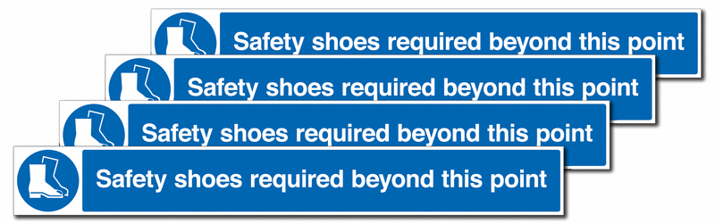 4-Pack Safety Shoes Required Beyond This Point Floor Strips | Seton