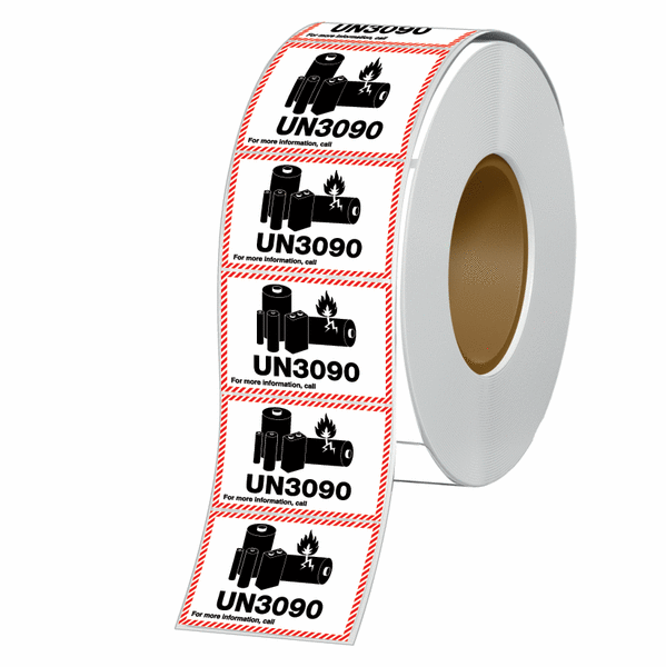 Lithium Ion Battery Label Stickers, Large 4.375" X 4.75" Adhesive Labels Made In The USA (UN3480, Your Phone Number - Foto 5