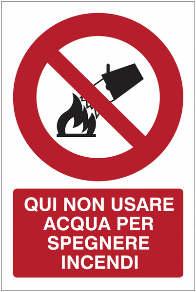 Cartello Alluminio Non Usare Acqua Per Spegnere Incendi Su Apparecchia – Del Torre - Foto 6