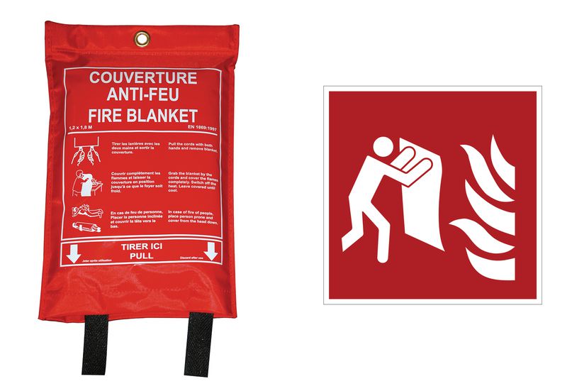 Couverture D'urgence Zee - Traumatisme, Choc, Incendie, Laine, Support Mural - Neuf
