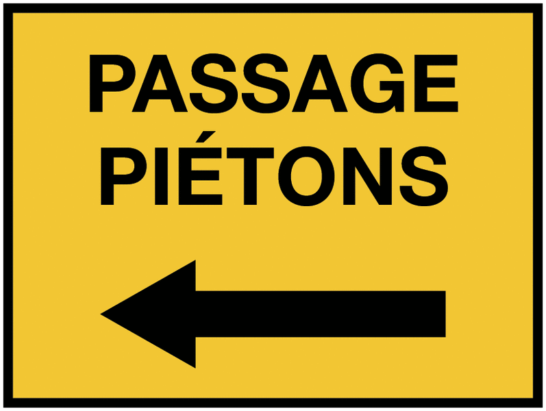 Panneau Piéton Vintage - Enseigne Métal ARP Signal 39x43 Cm - Déco Industrielle Paris