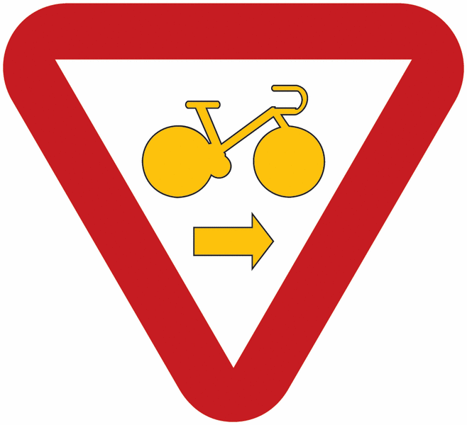 Panneau B22 tourne-à-droite cycliste | Seton