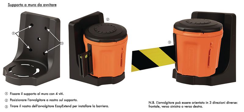 Nastro Barriera Di Sicurezza 5m - Montaggio A Parete, Blu, Acciaio Inox, Per Controllo Folla