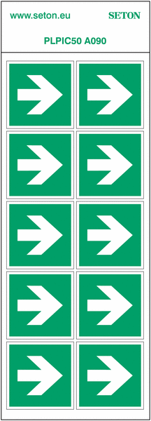 Vsafety 14005bj-s Cartello Uscita Di Sicurezza Con Freccia In Basso A Sinistra, Adesivo In Vinile, 450x150 Mm, Fotoluminescente, EN ISO 7010