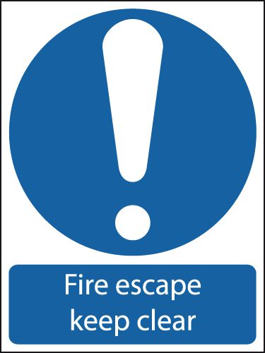vsafety 21011 ax-r condizioni di sicurezza EXIT Sign, uscita di emergenza/Keep Clear, orizzontale, 1 mm in plastica rigida, 300 mm x 100 mm, Blu, Verde
