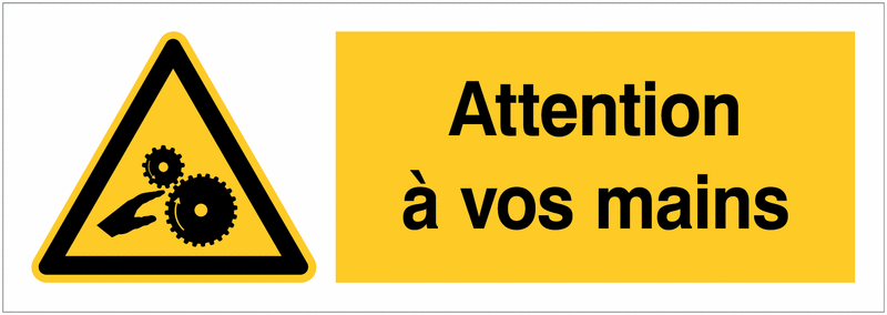 Panneaux danger pour les mains et risque de blessures | Seton