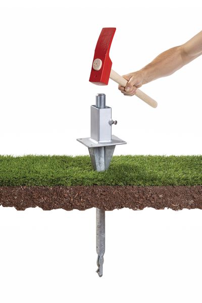 Palo Di Ancoraggio Per Cani 40x9 Cm – In Acciaio E PVC, Blu/nero, Per Grandi Dimensioni, Ideale Per Campeggio E Giardino