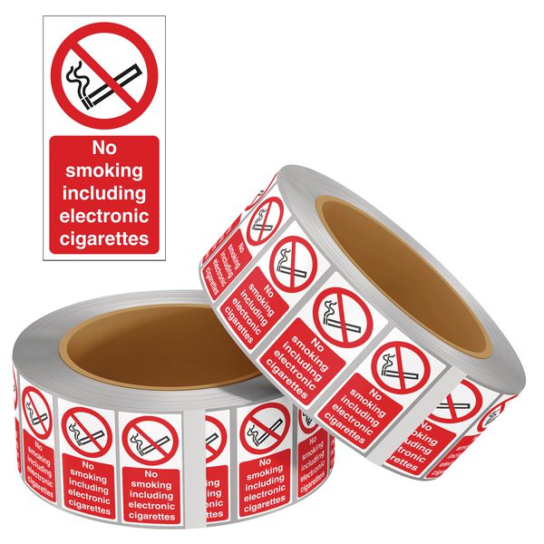 No Smoking Inc Electronic Cig... Vinyl Safety Label Roll | Seton