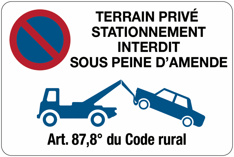Panneau 'Stationnement Interdit' 30x20 Cm - Aluminium, Résistant Intérieur/extérieur - 8