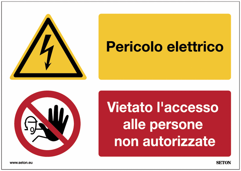 SEGNALI DI PERICOLO elettrico: adesivi di pericolo sicurezza elettrica