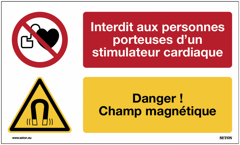 Picto Risque Pacemaker Marquage au sol ISO 7010 - Porteurs d'un pacemaker interdits - Danger ...