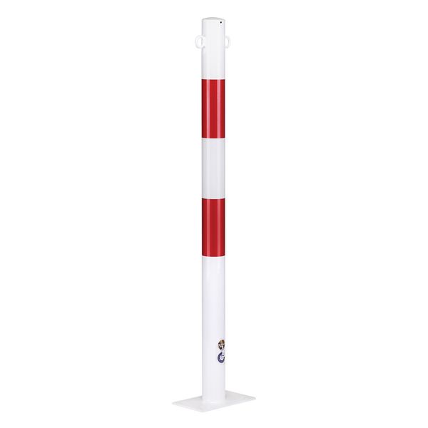 Anti-parkeerpaal 15x15x140 cm kunststof zwart, inclusief reflector band