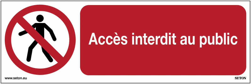 Panneaux ISO 7010 - accès interdit au public - P004 | Seton