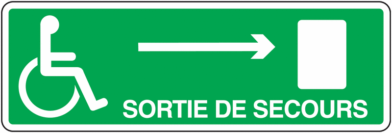 Étiquette De Signalisation Sortie De Secours (droite) – Apli Agipa – Blanche – Neuf