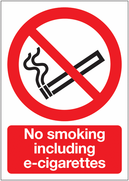 No Smoking Including E-Cigarettes Sign - Quick Delivery | Seton