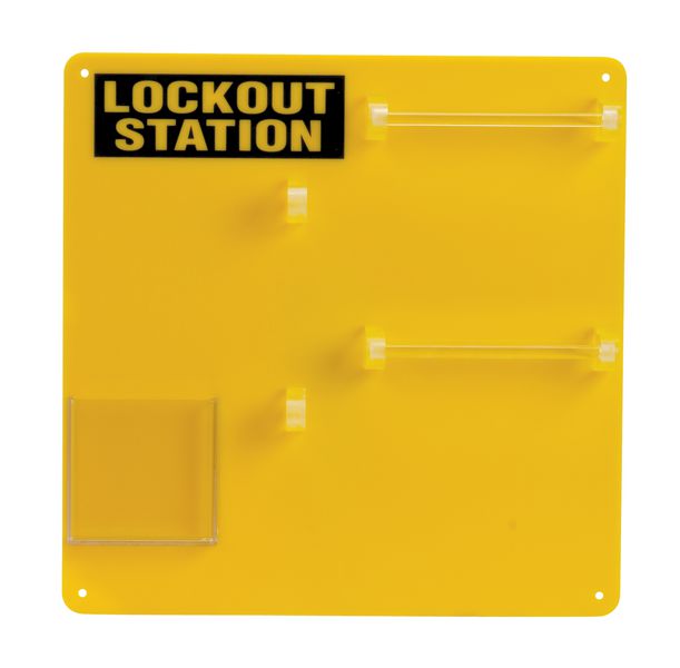Geel lockout station voor lockout en tagout materiaal | Seton