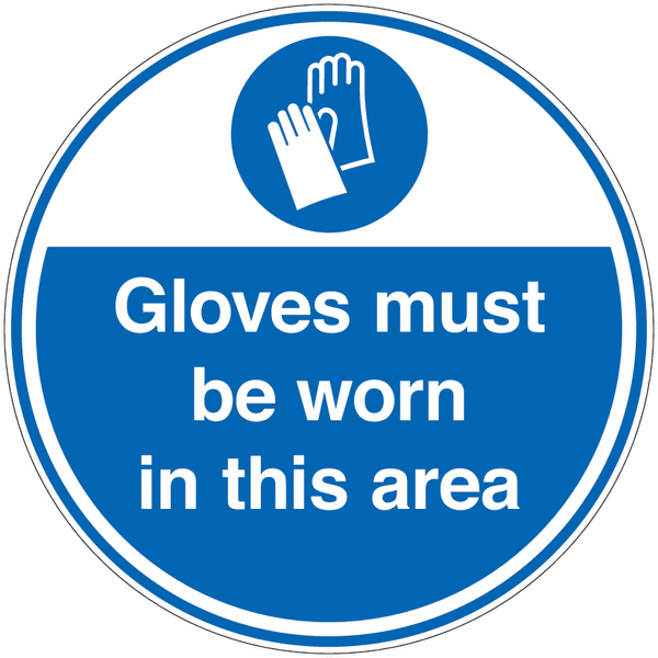 Gloves Must Be Worn In This Area Anti-Slip Signs | Seton