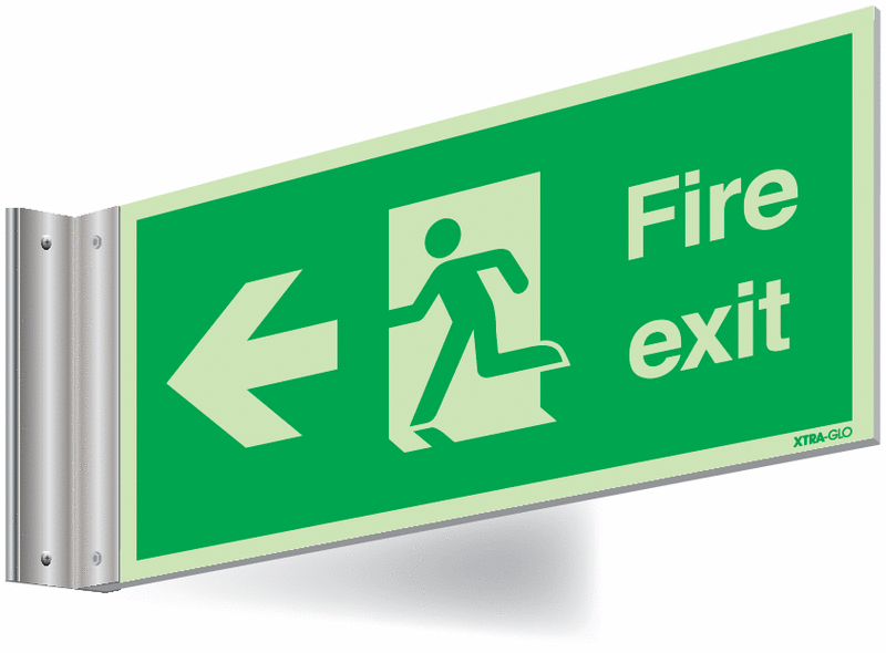 Hillman 840200 Glow In The Dak Exit Sign 8" X 11", White Ten
