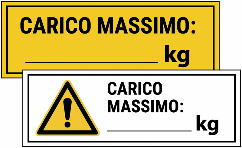Cartello di magazzino “Carico massimo