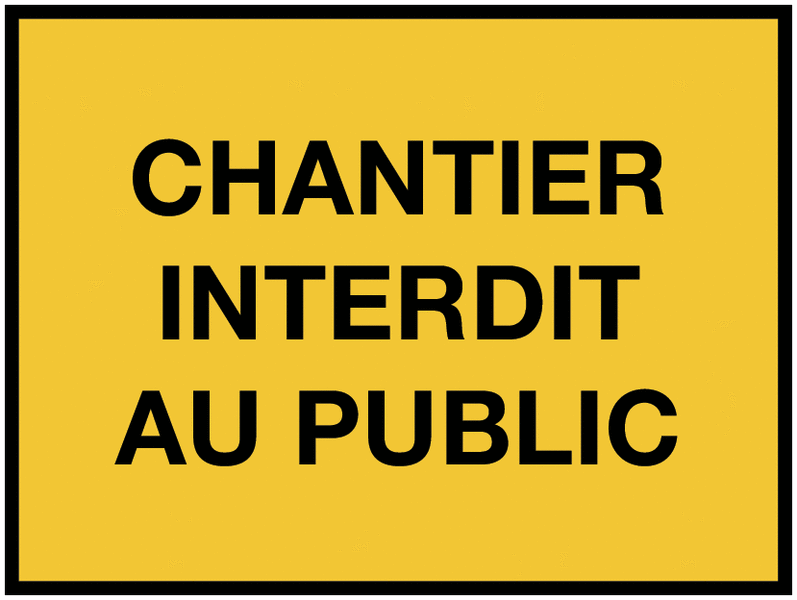 Panneau de chantier KC1 Chantier interdit au public Seton — free download