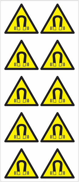 Magnetic Warning Sticker Warning Magnetic Field Sheet of Vinyl Labels | Seton