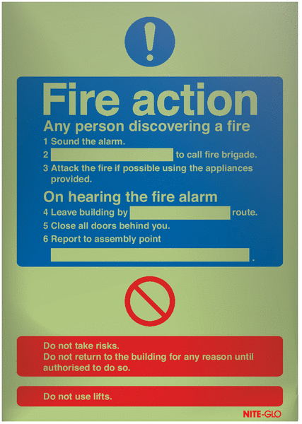 Vsafety 12009 Cartello Antincendio Fotoluminescente – 200x300 Mm, Plastica 1 Mm, Conforme EN ISO 7010, Con Istruzioni In 6 Lingue - 3