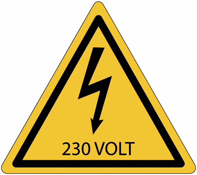 Adhesivo de peligro eléctrico - 230 V