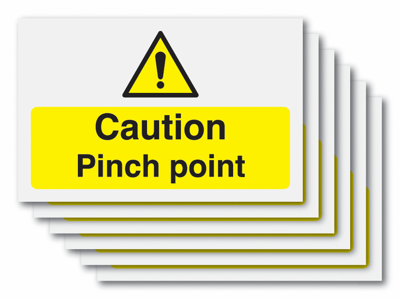 6-Pack Caution Pinch Point - On-The-Spot Safety Labels | Seton