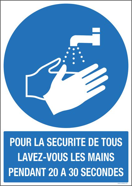 Aua Signaletique - Cartello Segnaletico 'Disinfettare Le Mani Regolarmente' 150x210 Mm – Adesivo In Vinile Autoadesivo