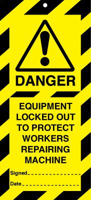Lock Out Machine Sticker Equipment Locked Out To Protect Workers Lockout Tags | Seton