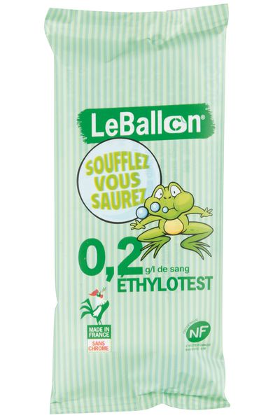 Ethylotests+chimiques+jetables+NF+0,2+g+jeune+conducteur