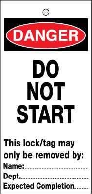 Lockout Safety Tags - Do Not Start (pack of 10) | Seton