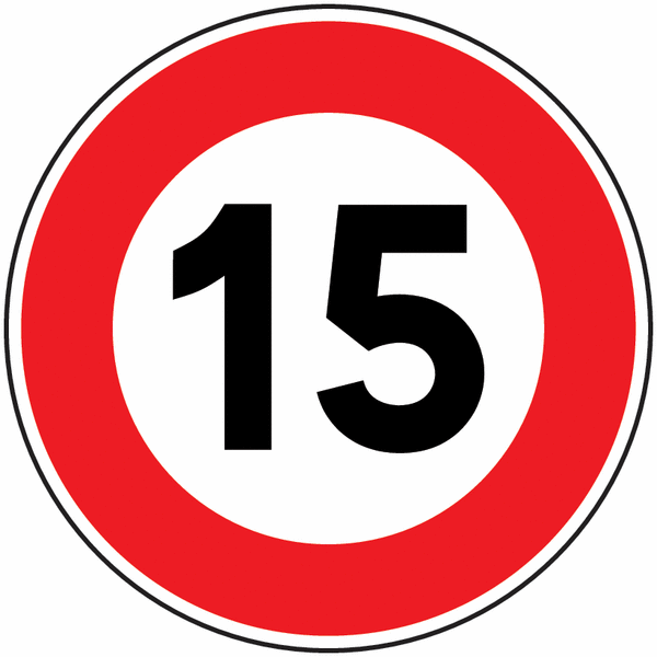 Panneau Routier Limitation De Vitesse 15km h B14 Signals Panneau Routier Limitation De Vitesse 15km h B14 Signals